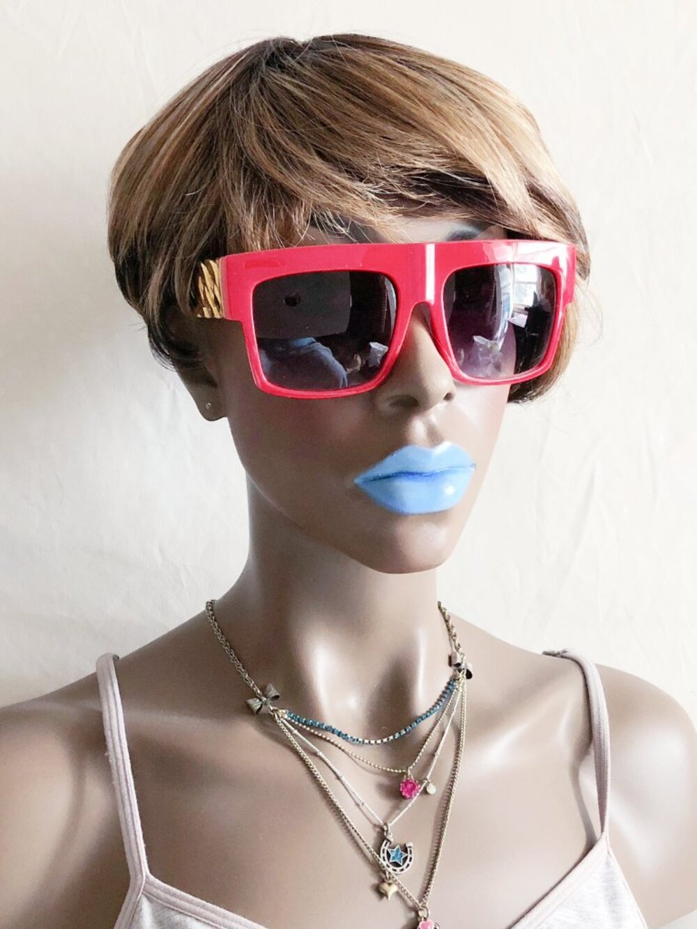 Red Oversized Square Shape Sunglasses